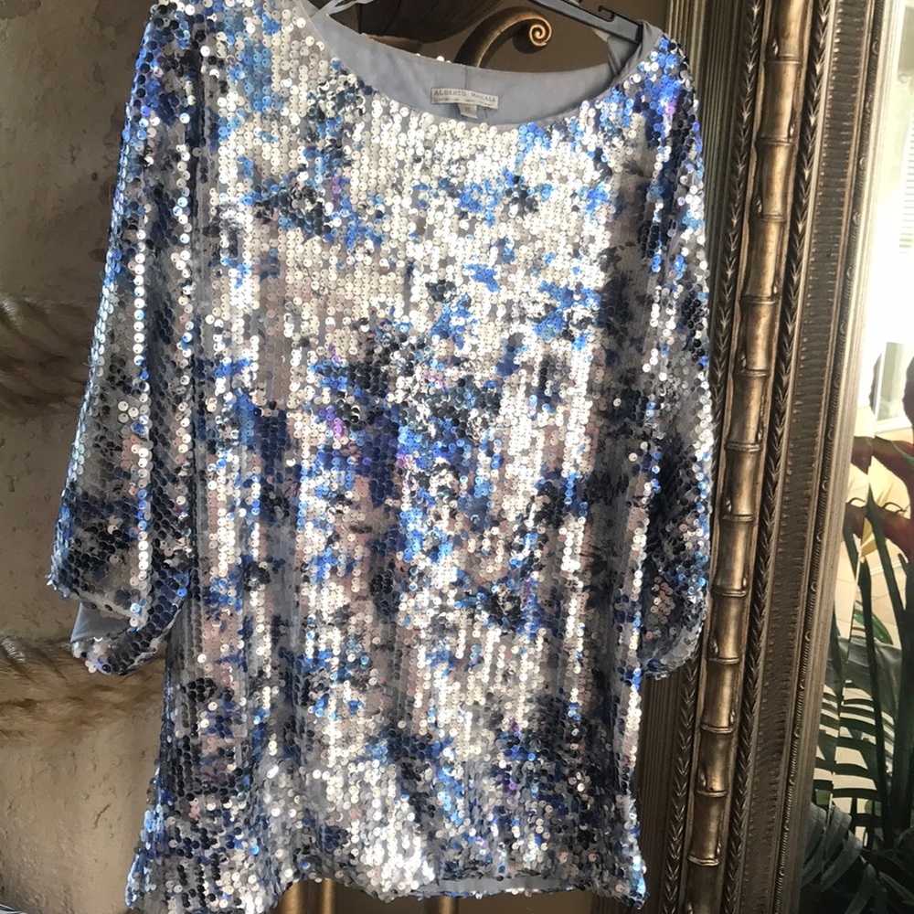 Sequined evening or day blouse so soft  not itchy